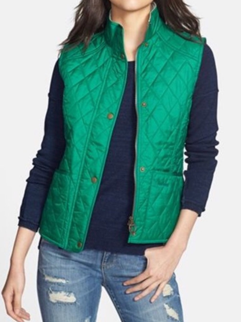 Barbour Green Quilted Sleeveless Vest Size 8
